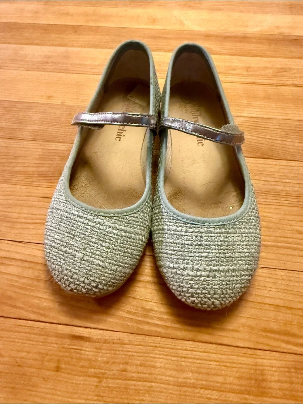 Childrenchic Mint Green Mary Jane Shoes with Silver Strap